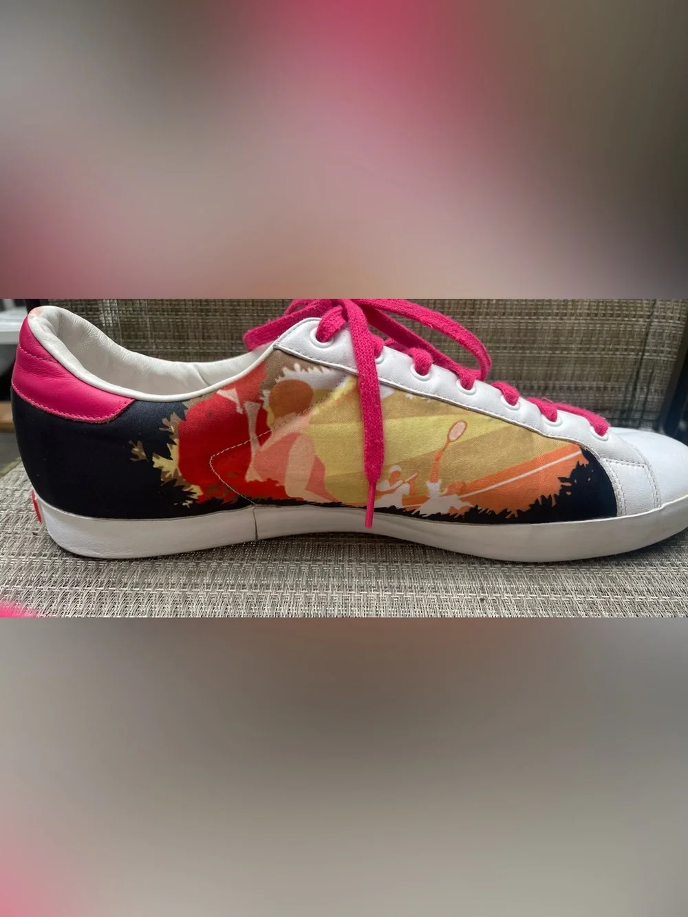 VINTAGE ADIDAS ROD LAVER MENS SIZE 13.5 TENNIS GRAPICS PRINT SHOES